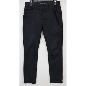 Mens John Varvatos Black Jeans Size 30x30 Button Fly Skull Denim Cotton Stretch